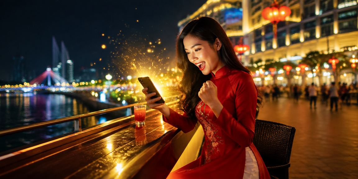 Người dùng Đà Nẵng thao tác đăng ký trên điện thoại khi xem thể thao